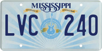 MS license plate LVC240