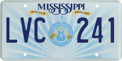 MS license plate LVC241