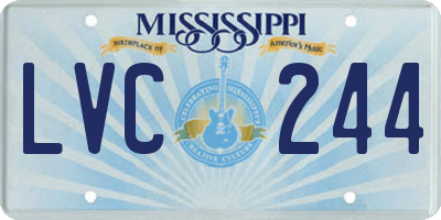 MS license plate LVC244