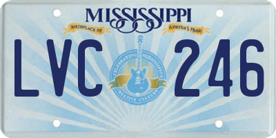 MS license plate LVC246
