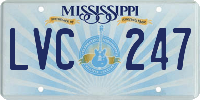 MS license plate LVC247