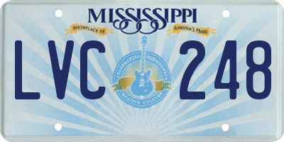 MS license plate LVC248