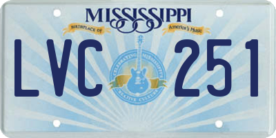 MS license plate LVC251