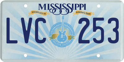 MS license plate LVC253