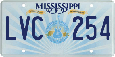 MS license plate LVC254