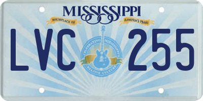 MS license plate LVC255