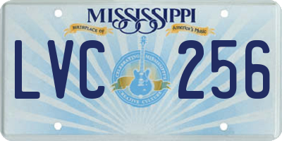 MS license plate LVC256