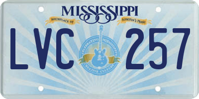MS license plate LVC257