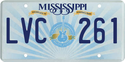 MS license plate LVC261