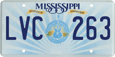 MS license plate LVC263