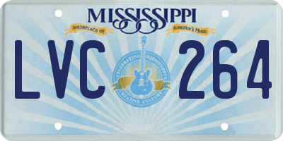 MS license plate LVC264