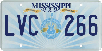 MS license plate LVC266