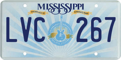 MS license plate LVC267