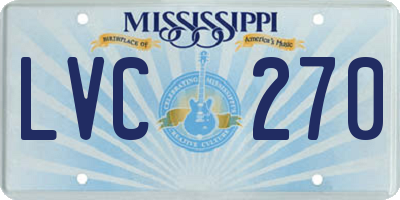 MS license plate LVC270