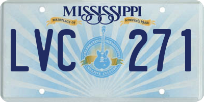 MS license plate LVC271