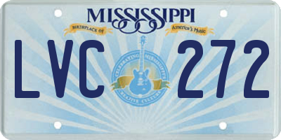 MS license plate LVC272
