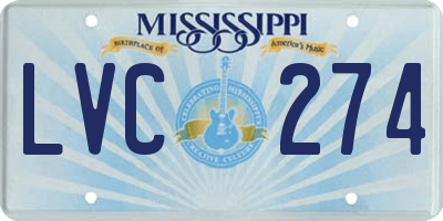 MS license plate LVC274