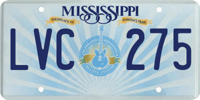 MS license plate LVC275