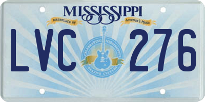 MS license plate LVC276