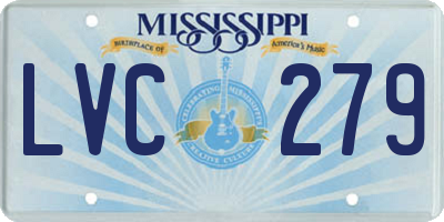 MS license plate LVC279