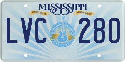 MS license plate LVC280