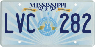 MS license plate LVC282