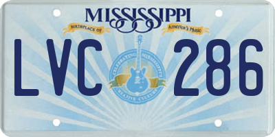 MS license plate LVC286