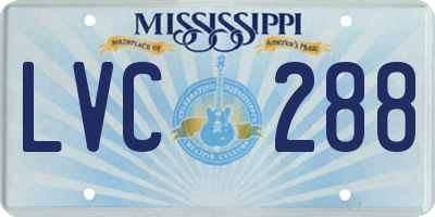 MS license plate LVC288