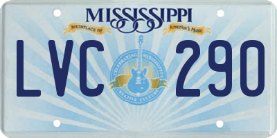 MS license plate LVC290