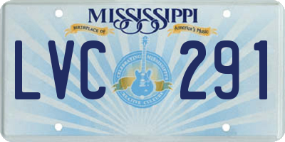 MS license plate LVC291