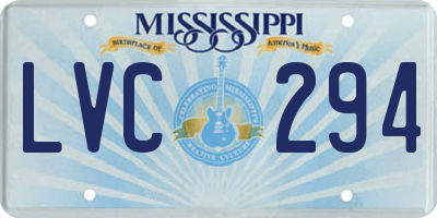 MS license plate LVC294