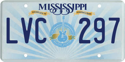 MS license plate LVC297