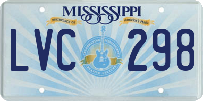 MS license plate LVC298
