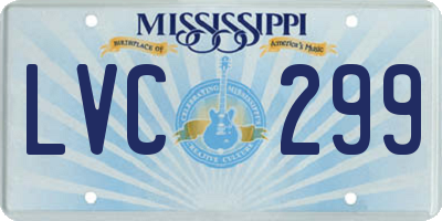 MS license plate LVC299