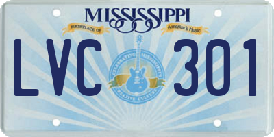 MS license plate LVC301