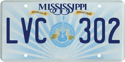 MS license plate LVC302
