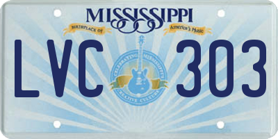MS license plate LVC303