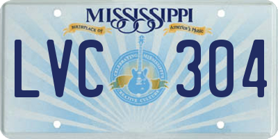 MS license plate LVC304