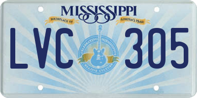MS license plate LVC305