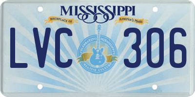 MS license plate LVC306