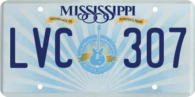 MS license plate LVC307