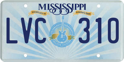 MS license plate LVC310
