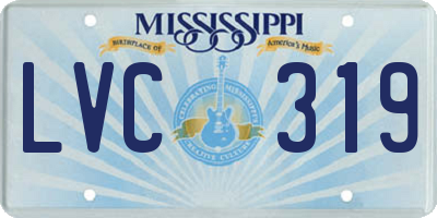 MS license plate LVC319