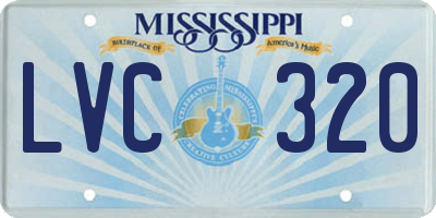 MS license plate LVC320