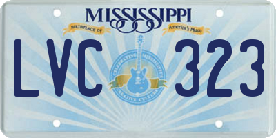 MS license plate LVC323