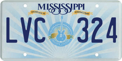 MS license plate LVC324