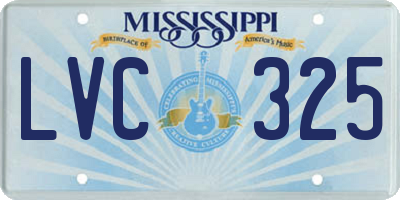 MS license plate LVC325