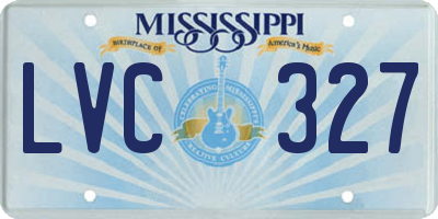 MS license plate LVC327