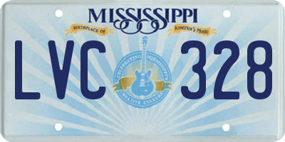 MS license plate LVC328