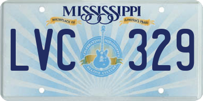 MS license plate LVC329